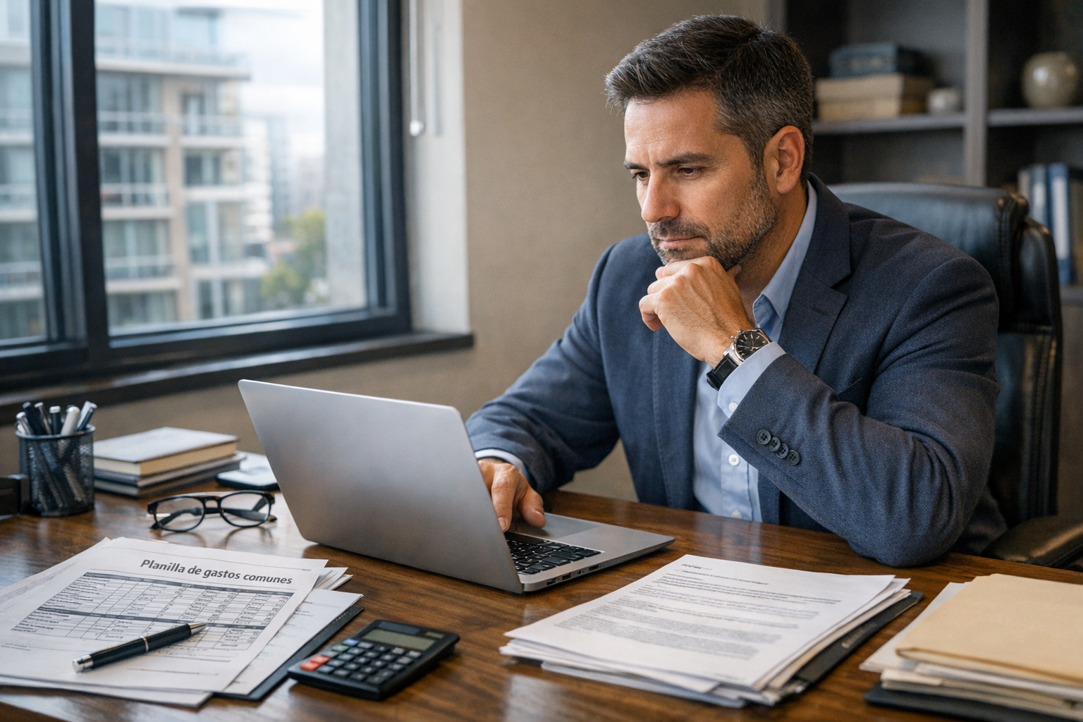 Administrador de condominios estudiando para certificación según Ley 21.442 en Chile
