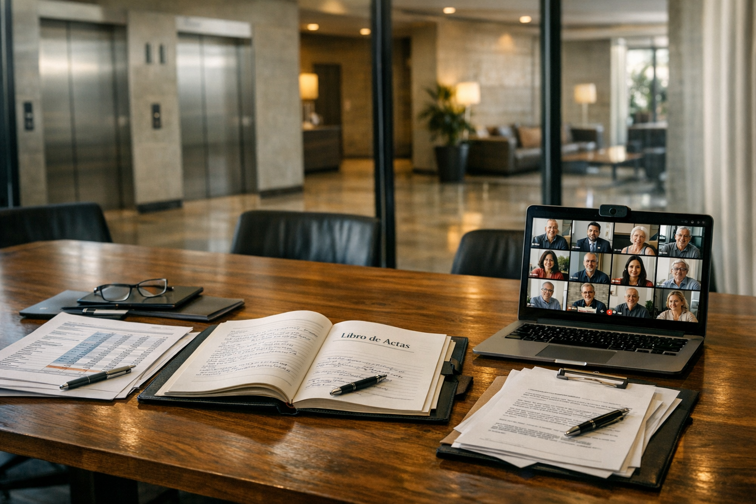 Documentos de administración de condominio y asamblea telemática según reglamento de la Ley de Copropiedad 2025